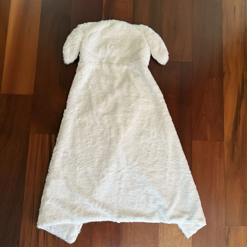Pottery Barn Bunny Rabbit Faux Fur Baby Hooded Towel